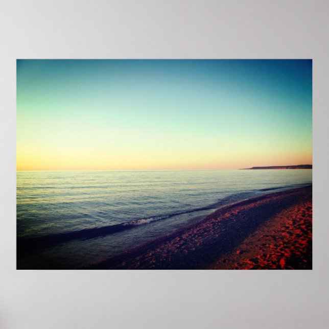 Affiche Michigan Upper Peninsula Lac Supérieur Sunset (Devant)