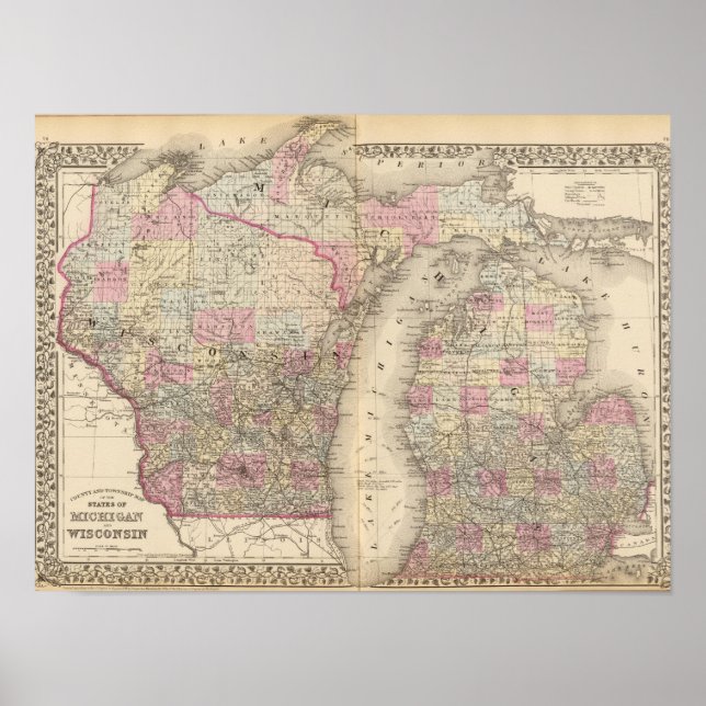 Affiche Michigan, Wisconsin (Devant)