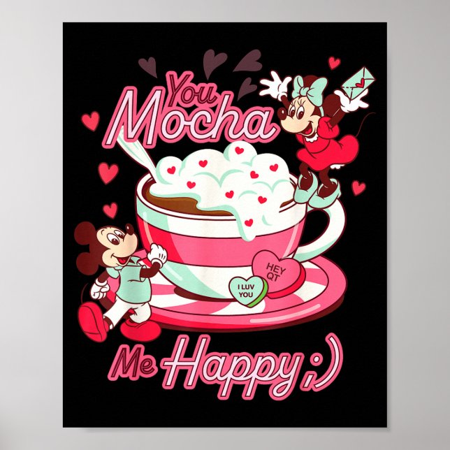Affiche Mickey &amp; Minnie Valentine's Day You Mocha Me H (Devant)