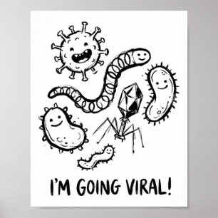 Affiche Microbe Mignon Bactérie Virus Biologie Prof Humour