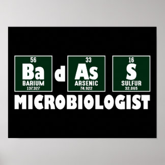Affiche Microbiologiste drôle de Badass