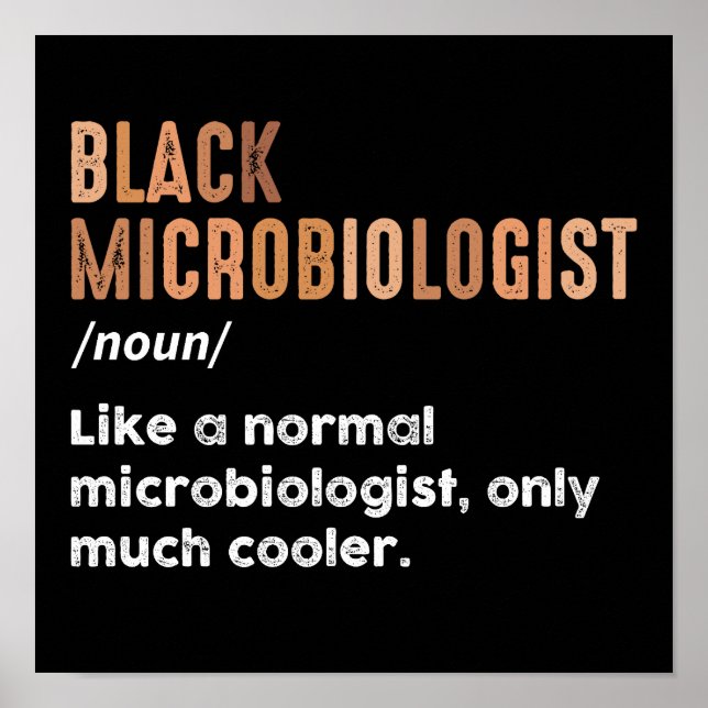 Affiche Microbiologiste Noir Définition Drôle de Microbiol (Devant)