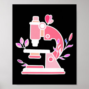 Affiche Microscope floral de science de laboratoire biolog