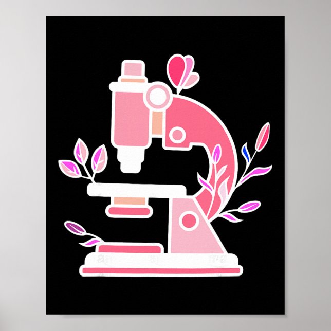 Affiche Microscope floral de science de laboratoire biolog (Devant)