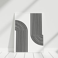 Mid Century Art moderne noir et blanc Abstrait
