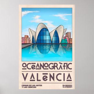 Affiche Mid-Century Coastal Art Print, Valencia