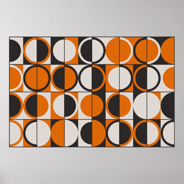 Affiche Mid-century geometric abstract pattern with simple (Devant)