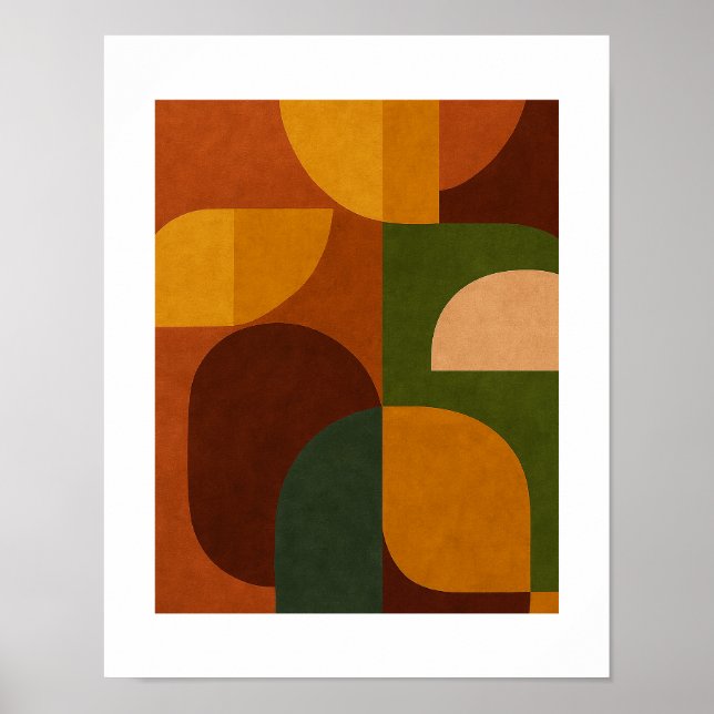 Affiche Mid-Century Modern Abstract Composition (Devant)