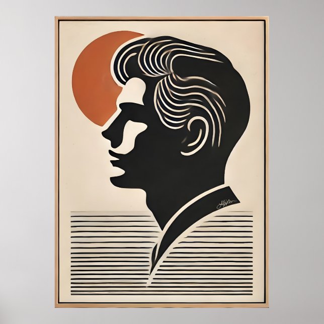 Affiche Mid Century Modern Art He Follows The Sun (Devant)
