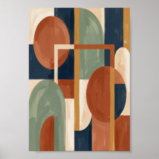 Affiche Mid Century Modern Bauhaus Abstract Art Print