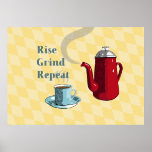 Affiche Midcentury Coffee Sign l Retro