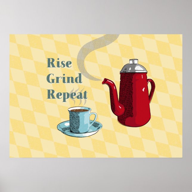 Affiche Midcentury Coffee Sign l Retro (Devant)