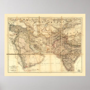 Affiche Middle East Map (1885)