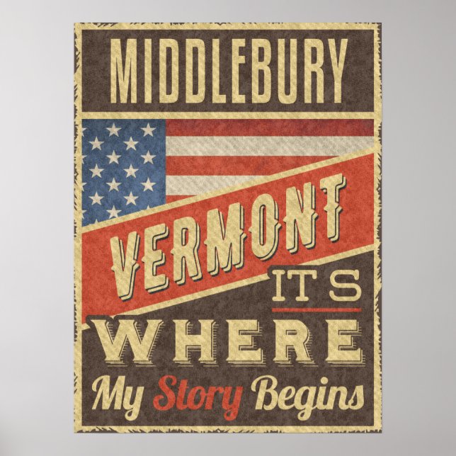 Affiche Middlebury Vermont (Devant)