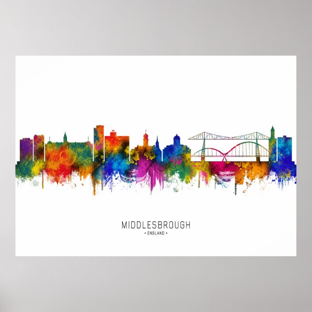 Affiche Middlesbrough Angleterre Skyline (Devant)