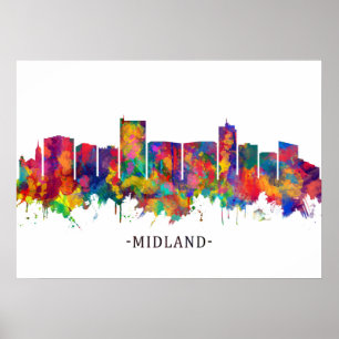 Affiche Midland Texas Skyline