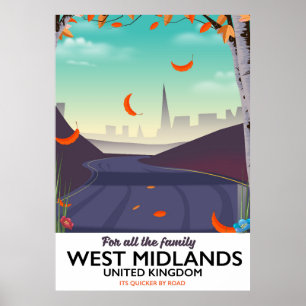 Affiche Midlands de l'Ouest, Royaume-Uni