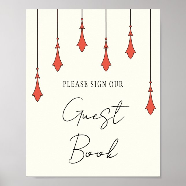 Affiche Midnight Autumn Wedding Guest Book Sign (Devant)