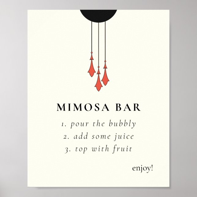 Affiche Midnight Autumn Wedding Mimosa Bar Sign (Devant)