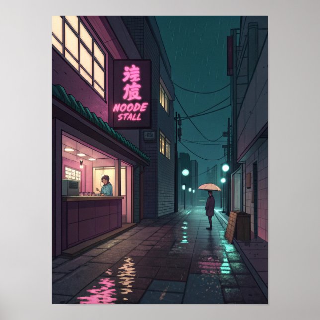 Affiche Midnight Ramen Lo-Fi Cityscape (Devant)