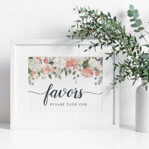 Affiche Midsummer Floral Wedding Favor Sign