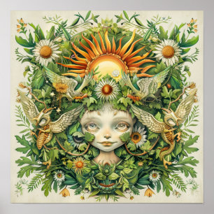Affiche Midsummer Sun Fairies Nordart Print