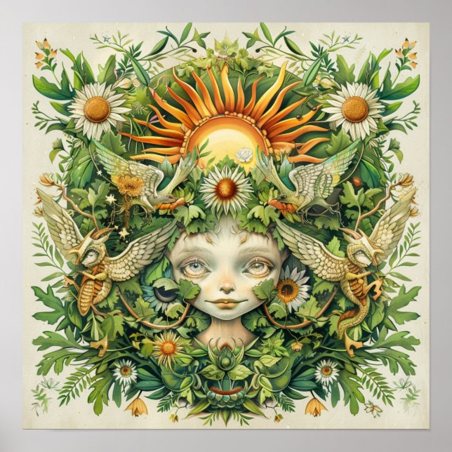 Affiche Midsummer Sun Fairies Nordart Print (Devant)