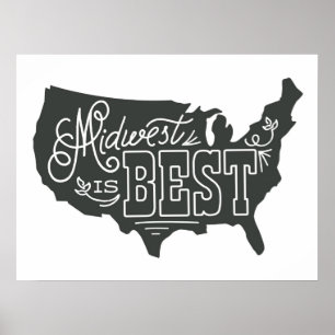 Affiche Midwest est le meilleur - Art Print
