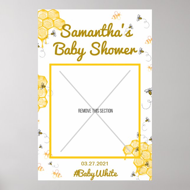 Affiche Miel Bee Baby shower Photo Booth Frame (Devant)