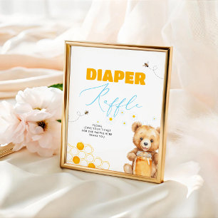 Affiche Miel Bee Boy Girl Baby shower Déchets Raffle