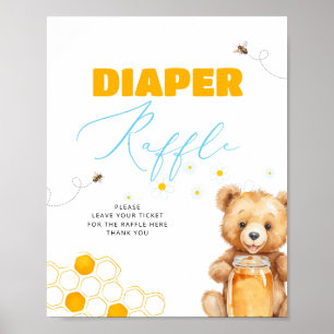 Affiche Miel Bee Boy Girl Baby shower Déchets Raffle