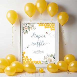 Affiche Miel d'été Bee Baby shower Déchets Raffle