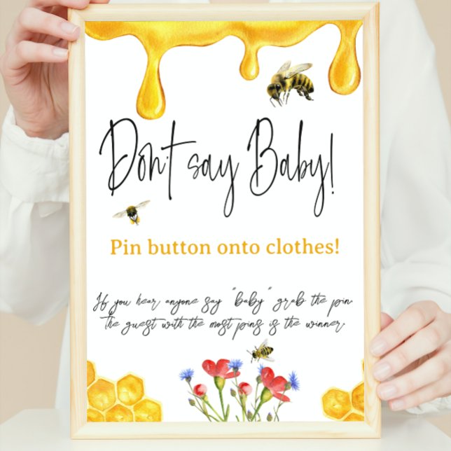 Affiche Miel jaune Bumble Bee Ne pas dire Baby shower Jeu (Créateur téléchargé)