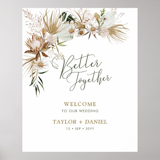 Affiche Mieux | Boho Bohemian Mariage Bienvenue (Devant)