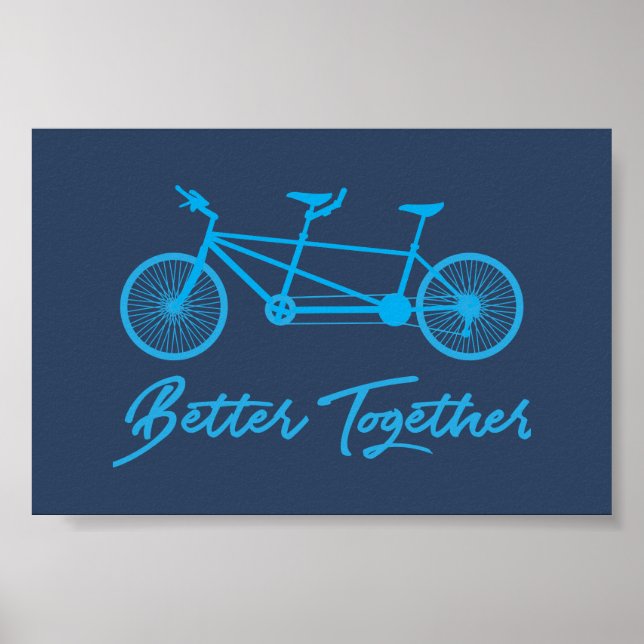 Affiche Mieux Ensemble Vélo Tandem Bleu (Devant)