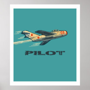 Affiche MIG PILOT (emballage de bonbons russe Vintage des