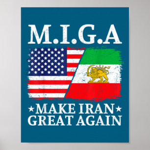 Affiche Miga Faire de l'Iran un Grand Pays à Nouveau Illus