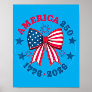 Affiche Mignon 250e anniversaire États-Unis fille patrioti