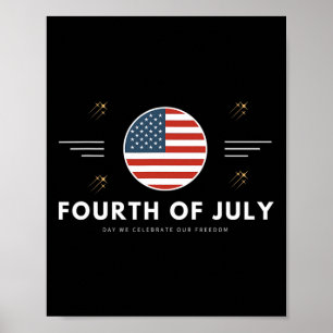 Affiche Mignon 4 juillet 4 juillet Drapeau américain États