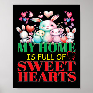 Affiche Mignon adorable ma maison est pleine de cœurs doux