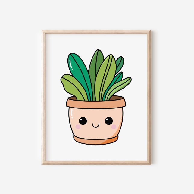 Affiche Mignon Art de Plante en Pot Dessinée à la Main dan (Créateur téléchargé)