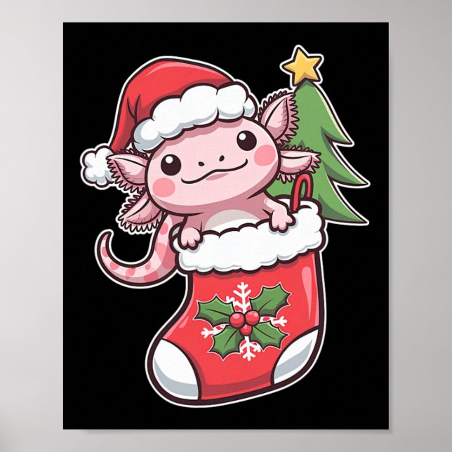 Affiche Mignon Axolotl pour Noël Axolotl (Devant)