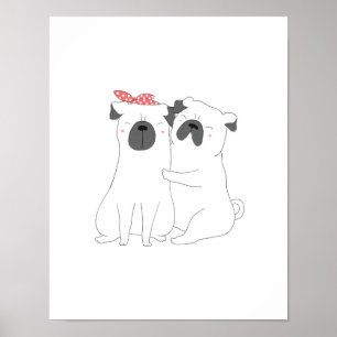 Affiche mignon Bulldog Cadeau Amoureux des chiens corres