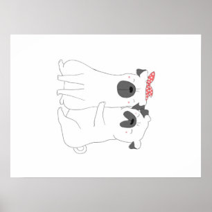 Affiche mignon Bulldog Cadeau Amoureux des chiens corres