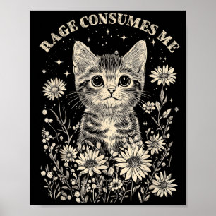 Affiche Mignon chat rage consomme drôle sarcasm chaton Mig