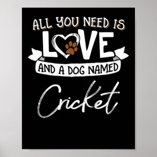 Affiche Mignon Chien Nommé Conception Cricket Pour Femmes
