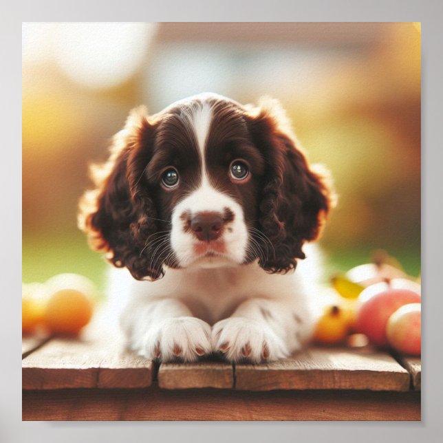 Affiche mignon chiot espagnol Springer anglais (Devant)
