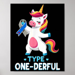 Affiche Mignon diabète de type 1 T1d Type One-derful