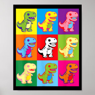 Affiche Mignon Dinosaure Kawaii Pop Art Enfants Hommes Fem
