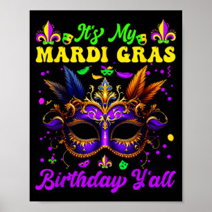 Affiche Mignon Drôle c'est mon anniversaire de mardi gras